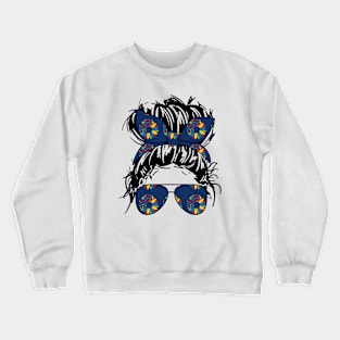 Autism Mom With Sunglasses Crewneck Sweatshirt